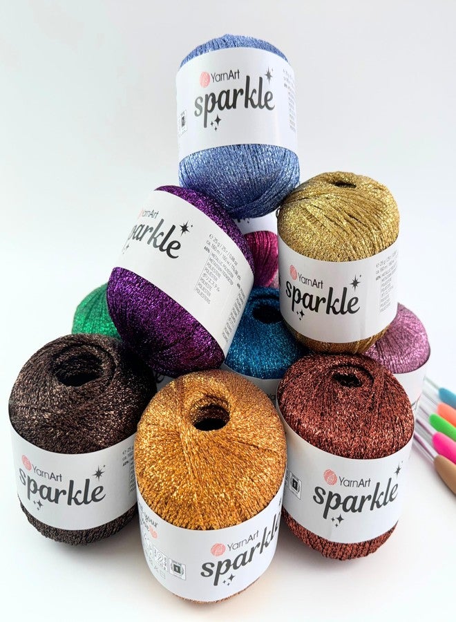 Yarn art YarnArt Sparkle - Metallic Glitter Fine Lightweight Yarn for Crochet, Knitting, Amigurumi, Cardigans, Shawls, Bag Making - Soft Craft (1321) - Image 4