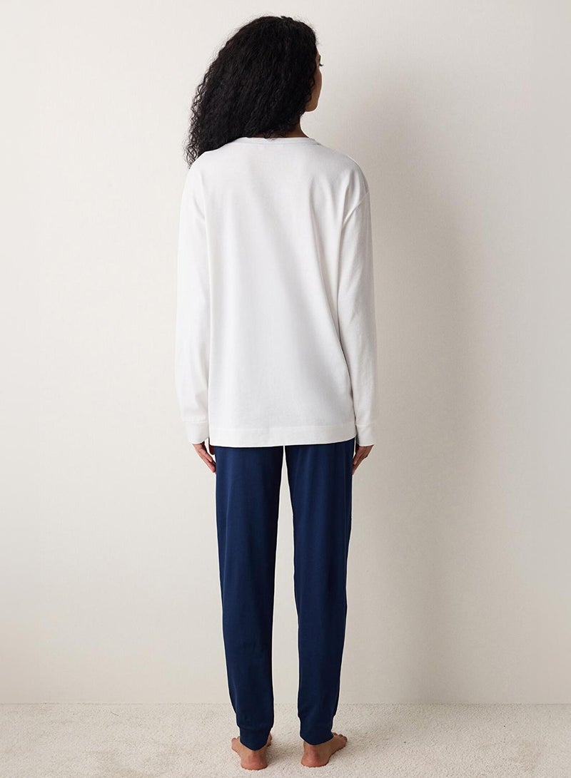 بنتي طقم بيجامة قطنية بنمط النوم - Image 5