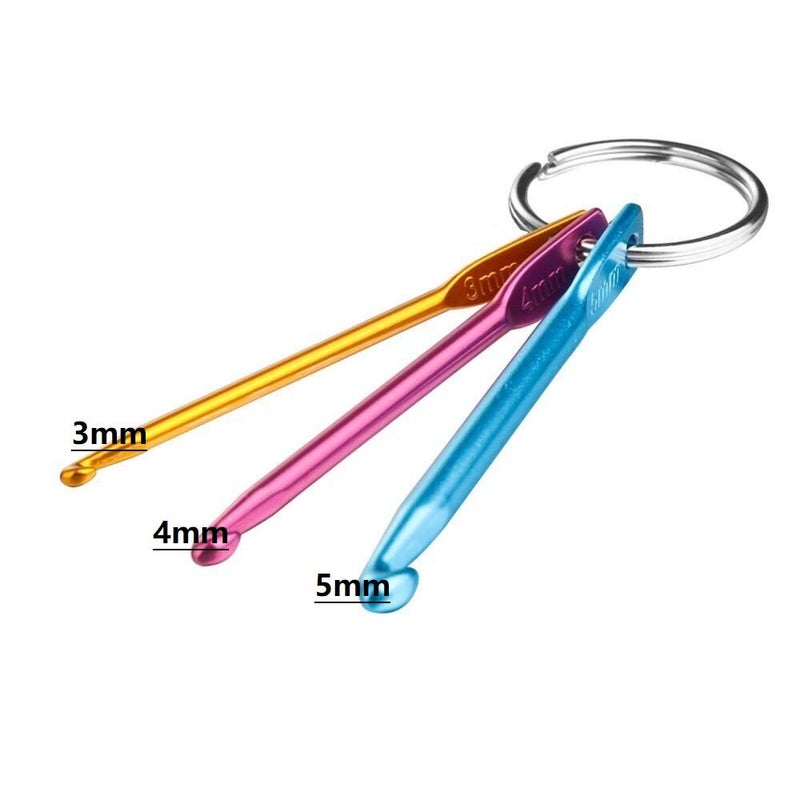 Zuoyou 4 Sets Mini Keychain Aluminum Crochet Hooks Knitting Needles 3 Sizes/Set (3mm,4mm,5mm) - Image 5