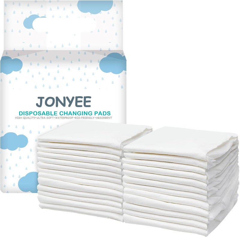 Jonyee Basics Dog and Puppy Pee Pads with 4-Layer Leak-Proof and Quick-Dry Design for Potty Training, 13” x 17” Ultra Absorbent Disposable Changing Pads for Small Pets -White(25 Count) - Image 1