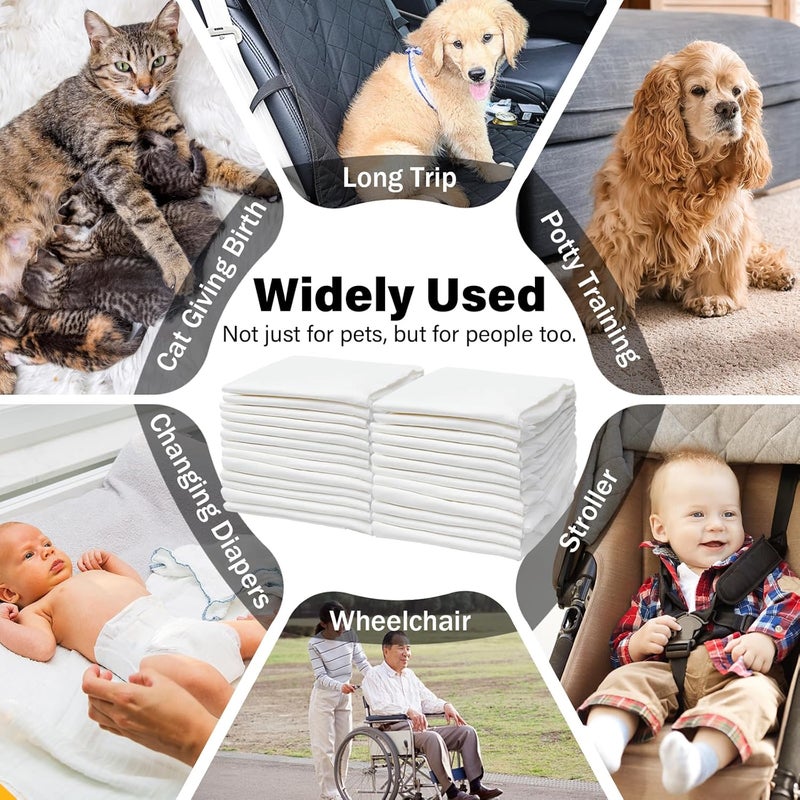 Jonyee Basics Dog and Puppy Pee Pads with 4-Layer Leak-Proof and Quick-Dry Design for Potty Training, 13” x 17” Ultra Absorbent Disposable Changing Pads for Small Pets -White(25 Count) - Image 4