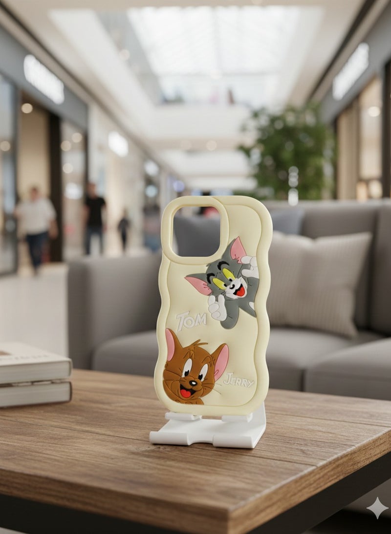 Grace Tom and Jerry 3D Cartoon Phone Case for iPhone 16 Pro Max– Cute  Character Protective Cover - Image 2