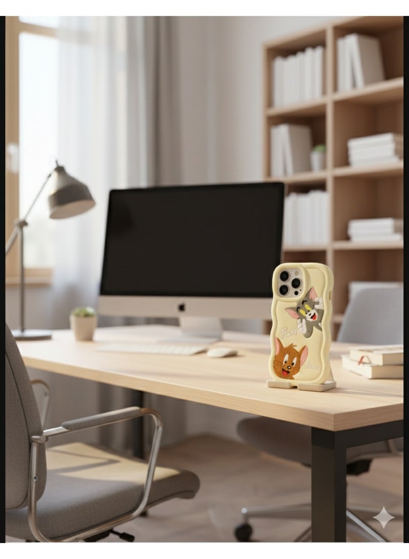 Grace Tom and Jerry 3D Cartoon Phone Case for iPhone 16 Pro Max– Cute  Character Protective Cover - Image 4