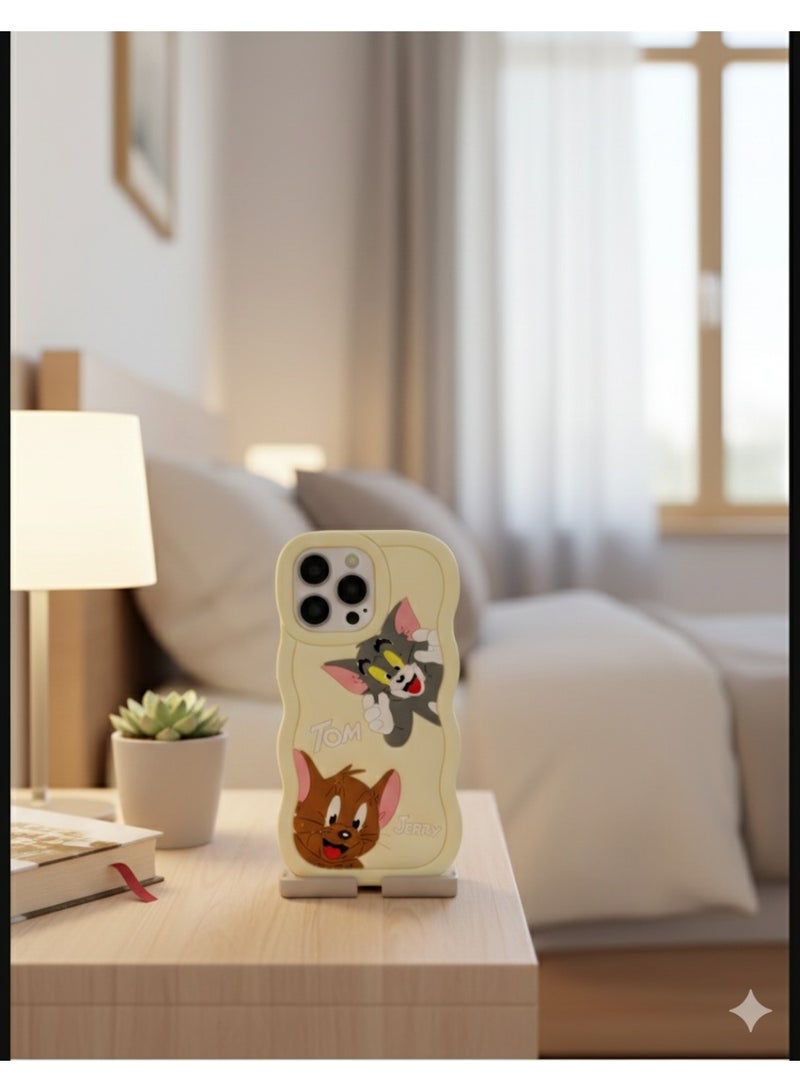 Grace Tom and Jerry 3D Cartoon Phone Case for iPhone 16 Pro Max– Cute  Character Protective Cover - Image 3