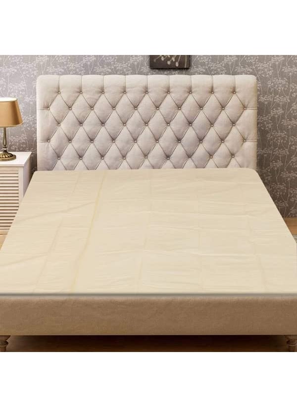 NORTH FIELD North Field Waterproof Plastic Mattress Protection Sheet for Baby and Adult Poly Plastic Rubber Double Bed Sheet Double BedKing Size 72 x 75 Inch Beige  - Image 1