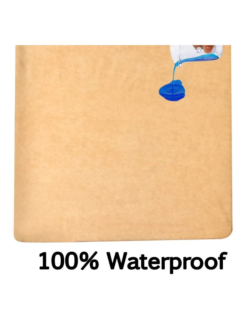 NORTH FIELD North Field Waterproof Plastic Mattress Protection Sheet for Baby and Adult Poly Plastic Rubber Double Bed Sheet Double BedKing Size 72 x 75 Inch Beige  - Image 4