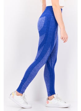 The Giving Movement Women Pull On Textured Leggings, Blue  - Image 3