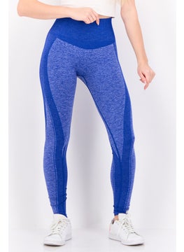 The Giving Movement Women Pull On Textured Leggings, Blue  - Image 1