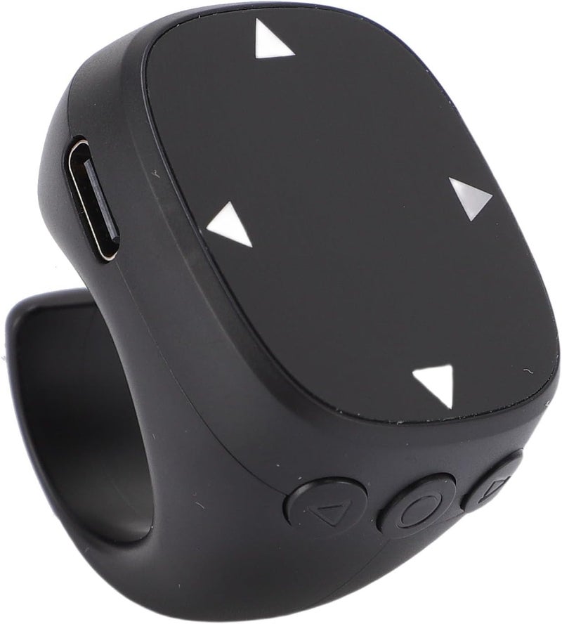 Bluetooth Scrolling Ring, Touch Control Remote for Video Recording and Page Turning, Compatible with Smartphone and Tablet (Black) - Image 1