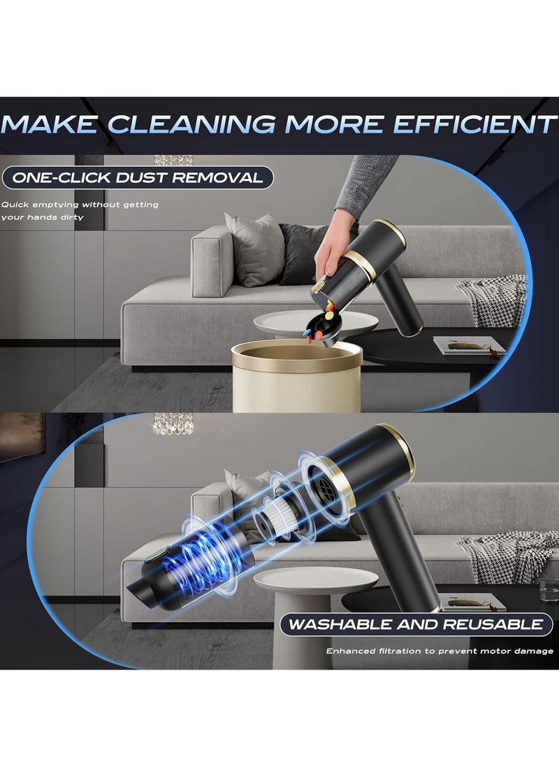 Arabest 4-in-1 Car Vacuum Cleaner Portable Handheld Vacuum Cleaner Cordless Electric Air Duster Air Blower Lightweight Hand Vacuum Keyboard Laptop Cleaner for Home and Car/Desk Office  - Image 4