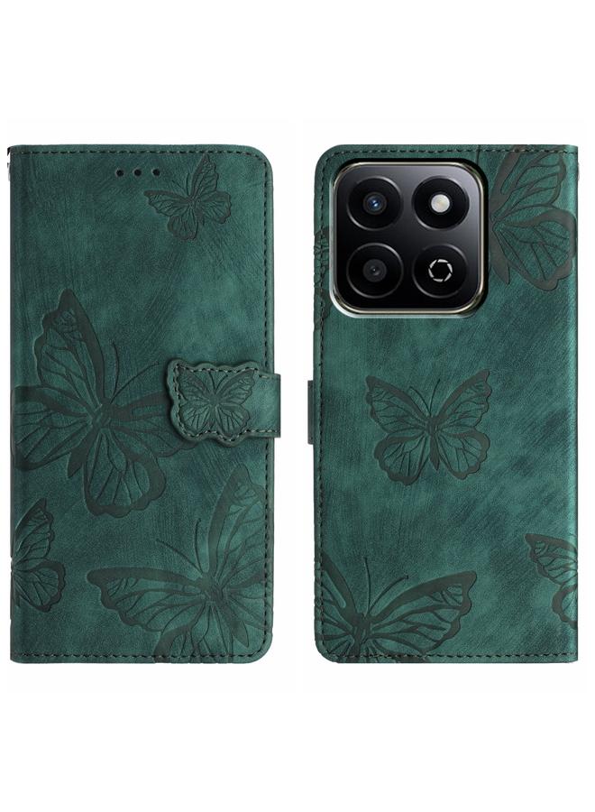 S-TOP Case For Honor X7C 4G / 200 Smart Skin-feel Embossed Butterfly Leather Phone Case - Image 1