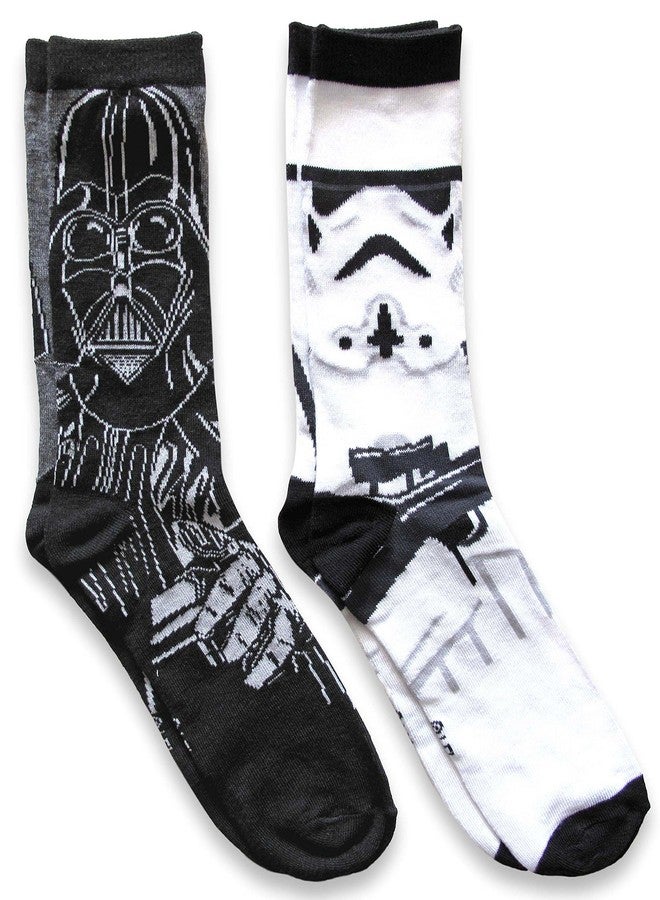 Hyp Star Wars Darth Vader/Stormtrooper Men's Casual Crew Socks 2 Pair Pack Shoe Size 6-12 - Image 1