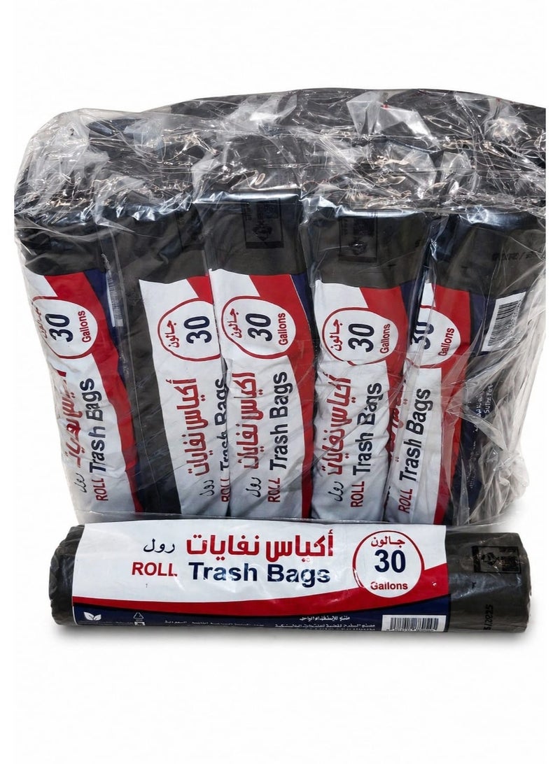 أكياس نفايات رول مقاس 30 جالون(10) رولات - Image 2