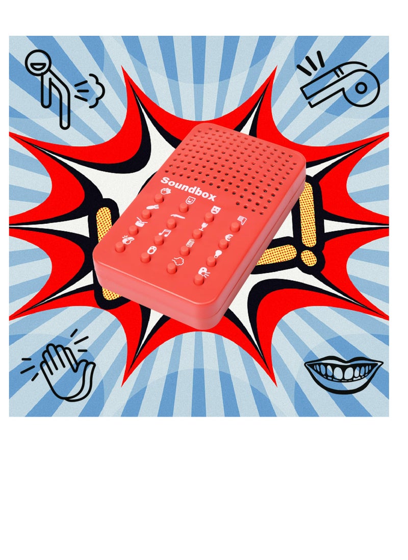 Excefore - Sound Machine with 16 Sound Effects, Portable Electronic Sound Maker, Fart Noise Maker, Prankster Stuff, Funny Game Machine, Prank Items Gift for Kids & Adults, Red - Image 1