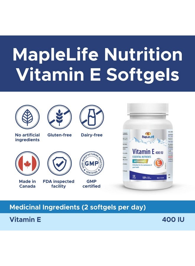 Maplelife Vitamin E 400IU - Natural - 100 softgels  - Image 5