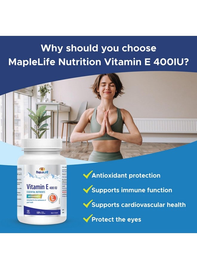 Maplelife Vitamin E 400IU - Natural - 100 softgels  - Image 3