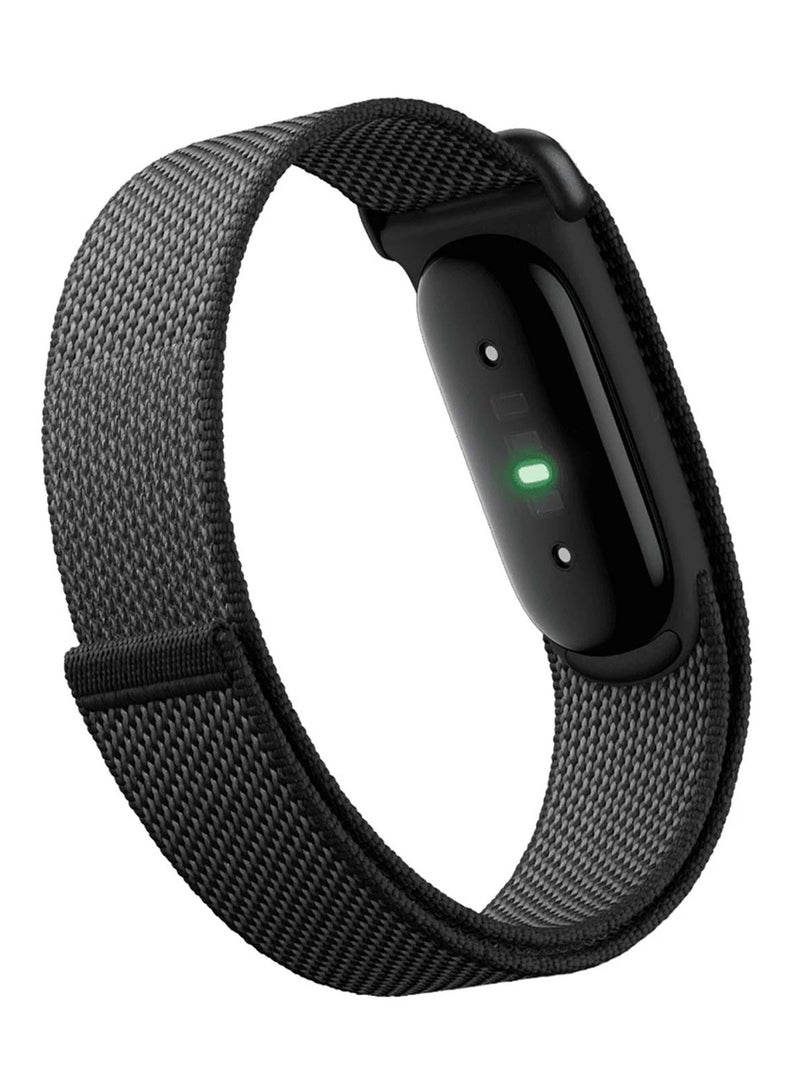 MARGOUN Woven Nylon Sport Loop Band for Fitbit Air – Breathable Elastic Replacement Strap with Secure Hook-and-Loop Fastener – Comfortable Lightweight Wristband  - Black black - Image 2