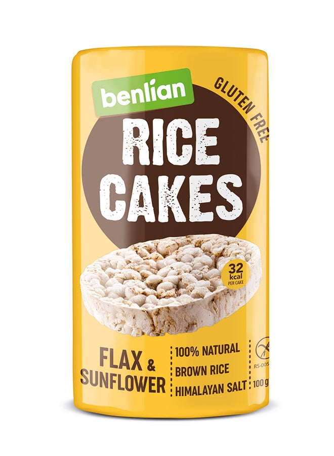 BENLIAN brown rice cakes flax & sunflower, 100 gm