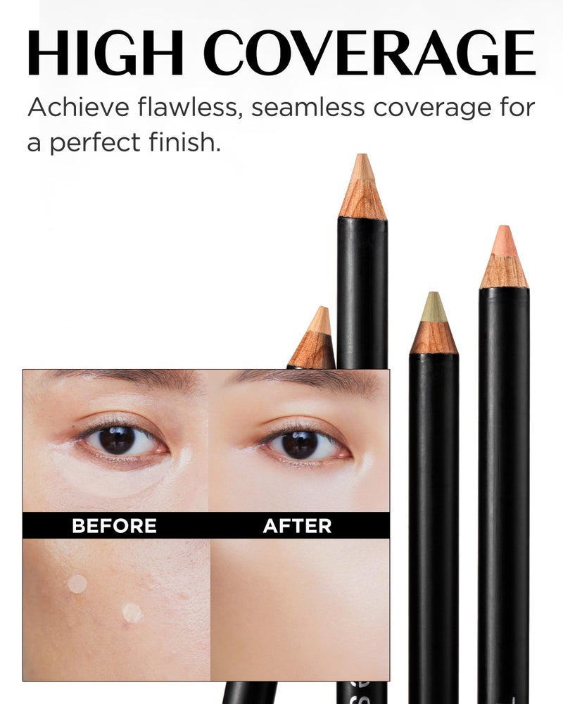 THESAEM Cover Perfection Ideal Concealer Pencil 0.04oz - Green Beige for Redness & Skin Troubles Correction - Slim Multi-Use Color Correcting Pencil - Korean Makeup Concealer Stick for Blemishes - Image 5