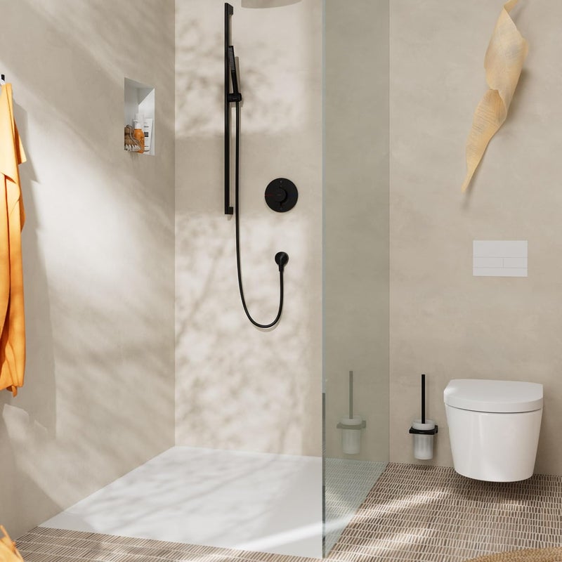 هانسجروهي hansgrohe AddStoris حامل فرشاة المرحاض مثبت على الحائط، أسود مطفي، 41752670 - Image 4