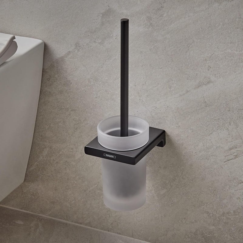 هانسجروهي hansgrohe AddStoris حامل فرشاة المرحاض مثبت على الحائط، أسود مطفي، 41752670 - Image 1