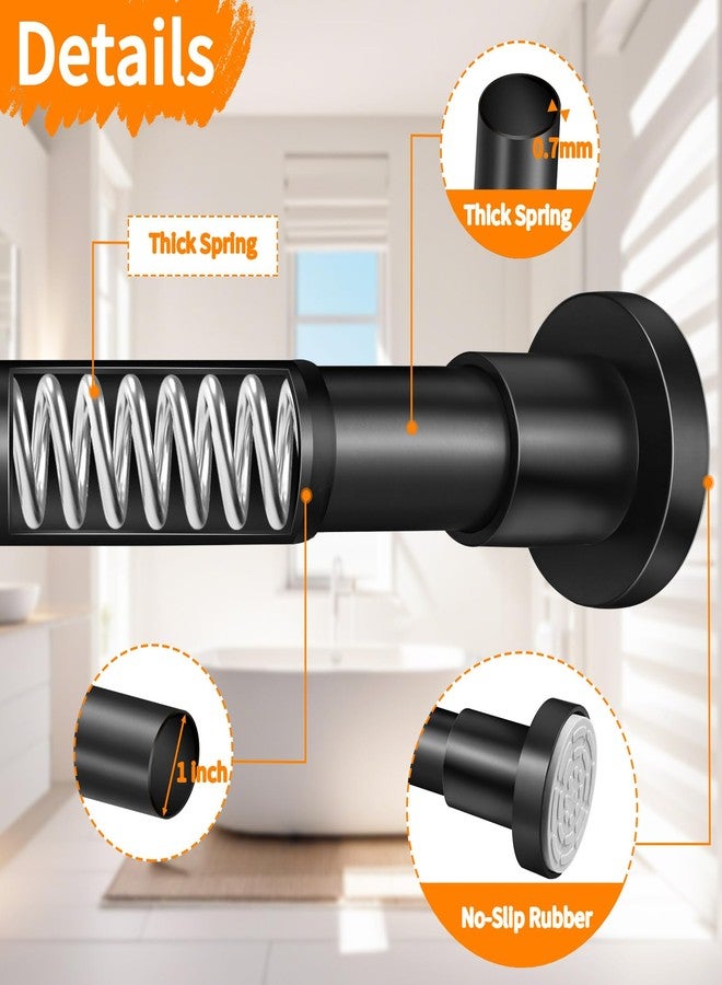 YNL Black Shower Curtain Rod 32-80 Inch Black, No-slip, No Drilling, No Rust Stainless Steel Tension Curtain Rod, Shower Rod for Bathroom Bedroom Patio - Image 2