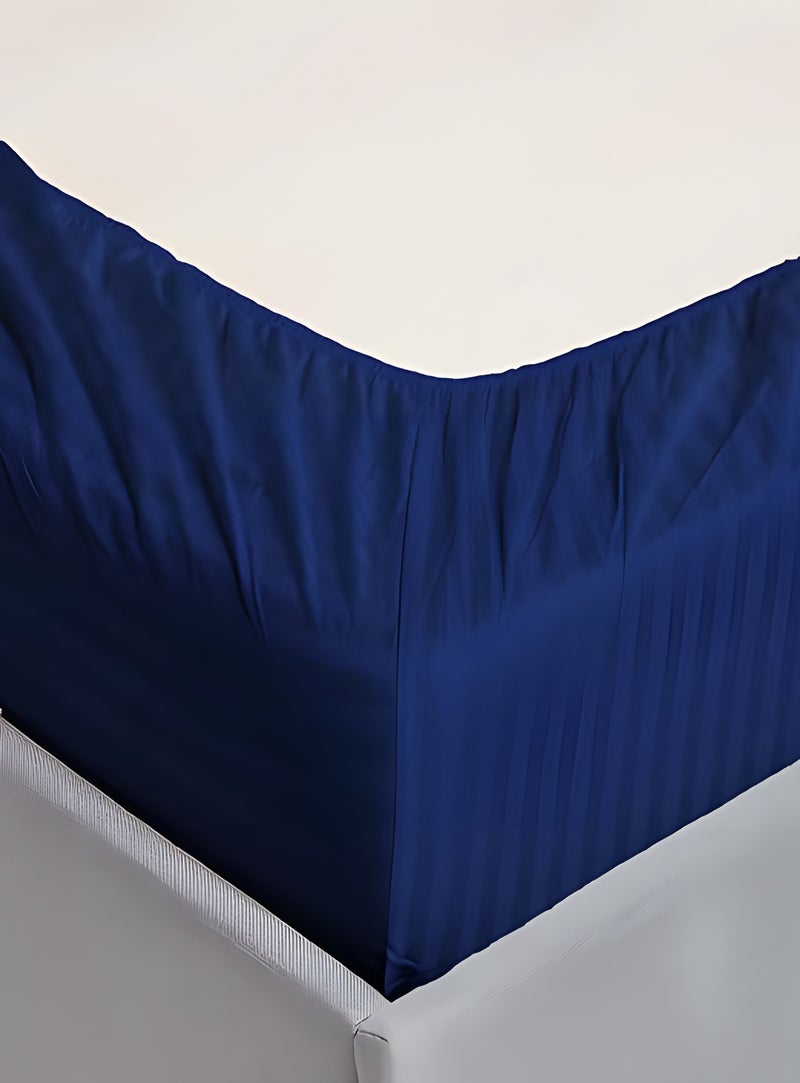 MAXQON Deep Fitted Bed Sheet with 2Pcs Pillow Covers, Super king (200x200+30CM), Color Blue - Image 2