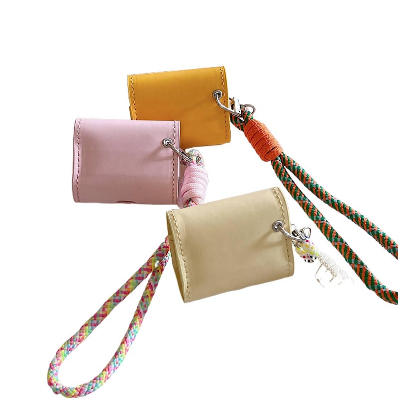 DGG Leather Protective Case Compatible with AirPods Pro / AirPods 3 in Pink with Scratch Protection and Lightweight Daily Carry - Image 5
