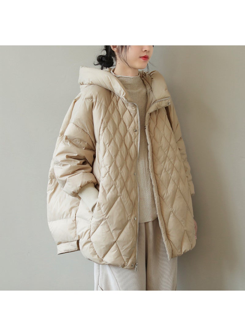 Generic - Korean Fashion Hooded Puffer Jacket for Women Brown - Image 1