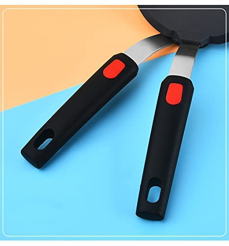 UNIQUE CART Silicone Slotted Turner Spatula with Stainless Steel Metal HandleHeat Resistant Silicone Utensils Spatula Turner for Kitchen Cooking Long Black - Image 3