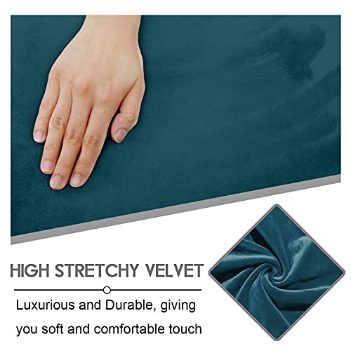 ULTICOR Velvet 8-Pieces Recliner Sofa Covers Stretch Reclining Couch Covers for 3 Cushion Reclining Sofa Slipcovers Furniture Covers Thick Soft Washable (3 Seater Recliner Cover, Deep Teal) - Image 3