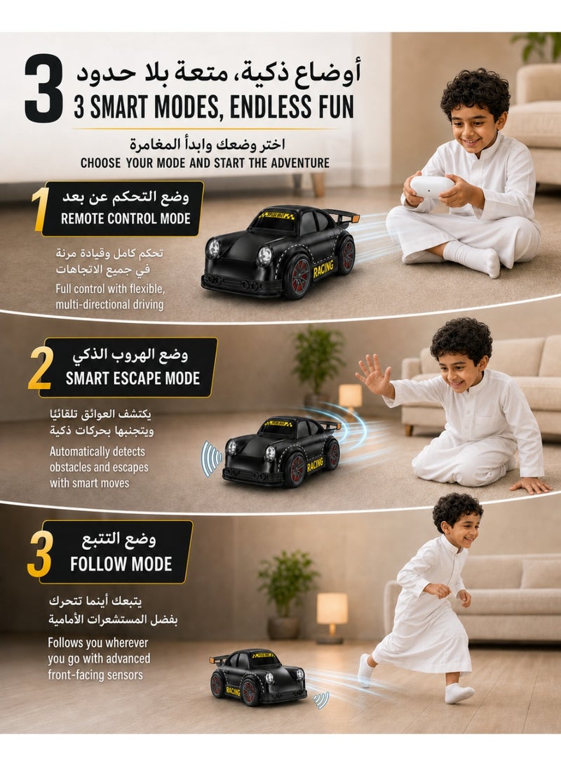 Smart Interactive Remote Control Car with Follow and Escape Modes - Mini Cartoon RC Drift Car with Lights & Music - 3-in-1 Smart Sensor Toy Gift for Kids, Great Toy Car, Car Toys, Toys for Boys - Image 2
