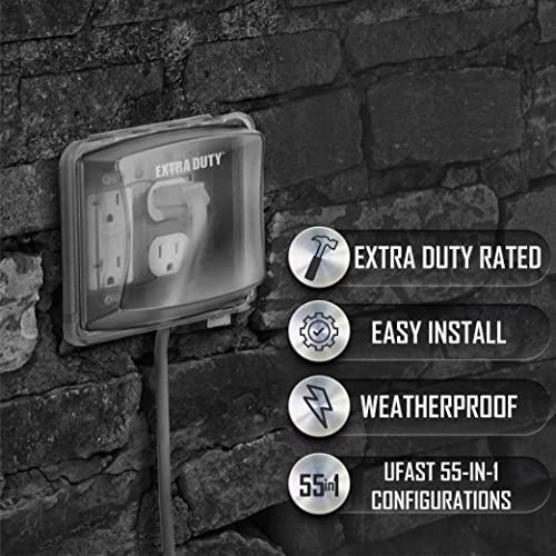 TayMac MM2420C Nonmetallic Extra Duty Weatherproof in-Use Electrical Outlet Cover for Home Improvement, 2-Gang, Clear - Image 4