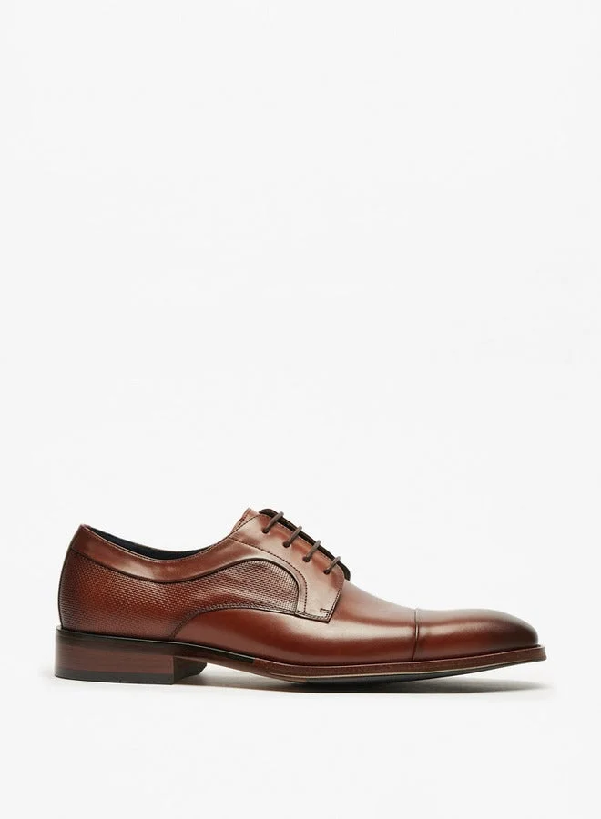 DUCHINI Men's Leather Lace-Up Derby Shoes
