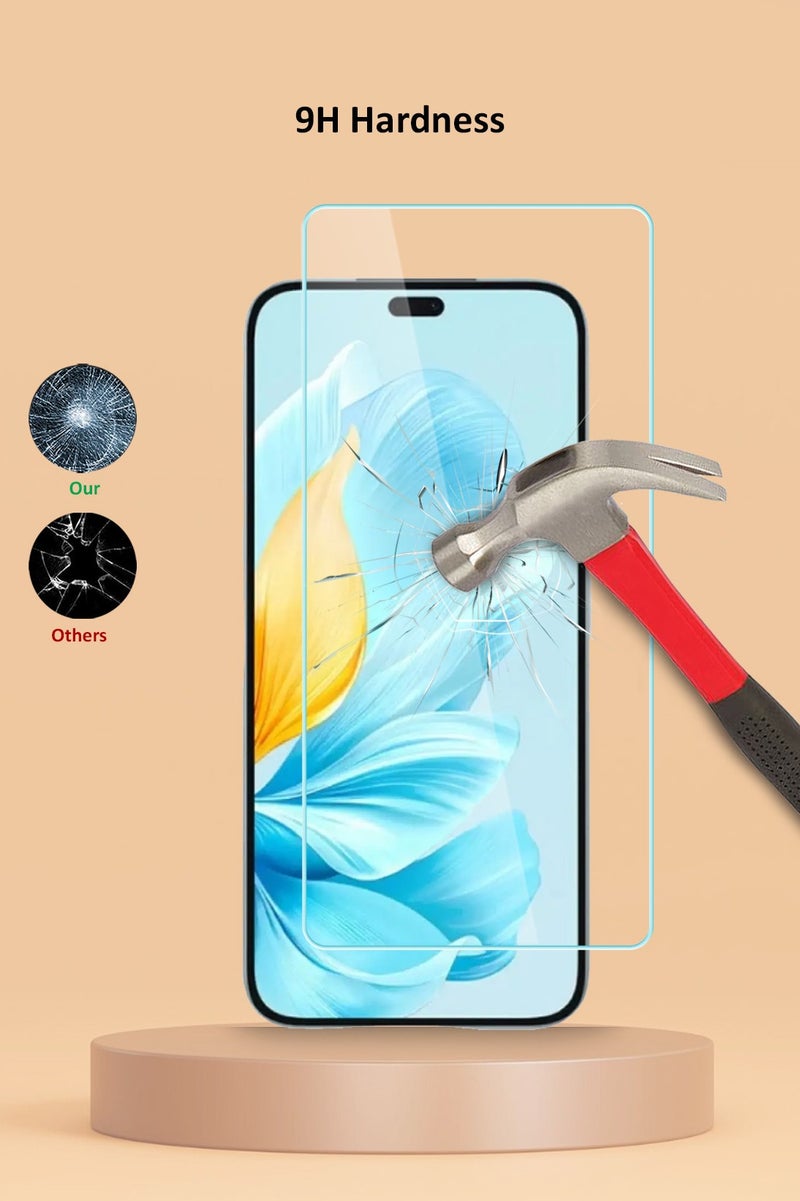 Techie حماية شاشة زجاجية مقساة HD لجهاز Honor 200 Lite 5G 2024 - مضادة للانعكاس ومضادة للفقاعات بصلابة 9H وسمك 0.33 مم وحواف مدورة وسهولة في التركيب - Image 3