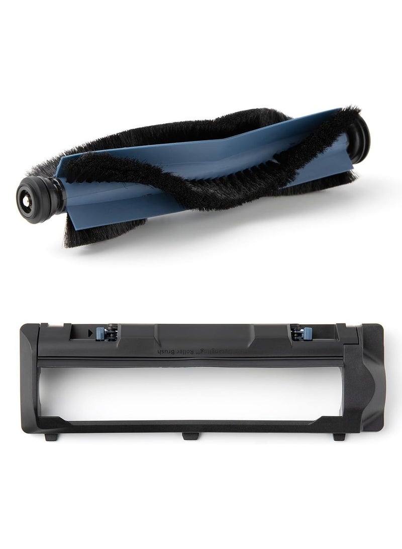 eufy Replacement Roller Brush with Bristles and Rubber and Replacement Brush Guard with Pro-Detangle Comb, Compatible with X10 Pro Omni Robot Vacuum T29E90J1 black - Image 1