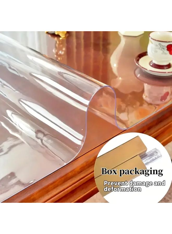 غطاء حماية طاولة من PVC شفاف، سميك بوزن 1 مم، مقاوم للخدش، يُقطّع حسب المقاس، يُستخدم لأسطح المطبخ وغرفة الطعام والمكتب والطاولات الرخامية والبيانو والطاولات المغلفة. سهولة التركيب بدون لاصق، مقاس 43.31 × 102.36 بوصة. - Image 1