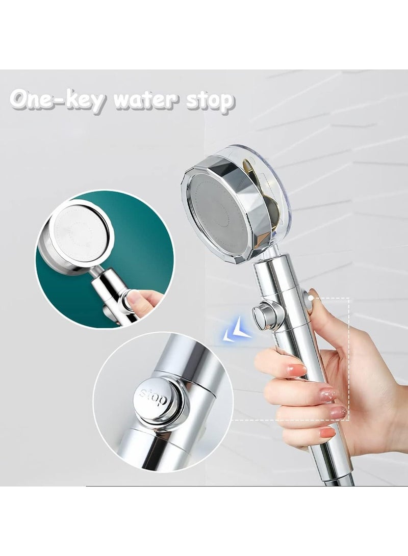 High Pressure Multifunctional Shower Head with 6 Patterns and Water On/Off Switch, Super Powerful Handheld Shower Head Water Saving and Leakproof (Silver)  - Image 4