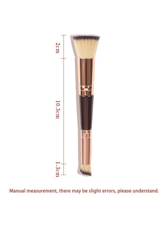 فرشاة أساس مزدوجة ذات طرفين 1 قطعة فرشاة مكياج متعددة الاستخدامات فرشاة أساس للشعر القصير فرشاة مصحح مائلة أدوات تجميل - Image 5