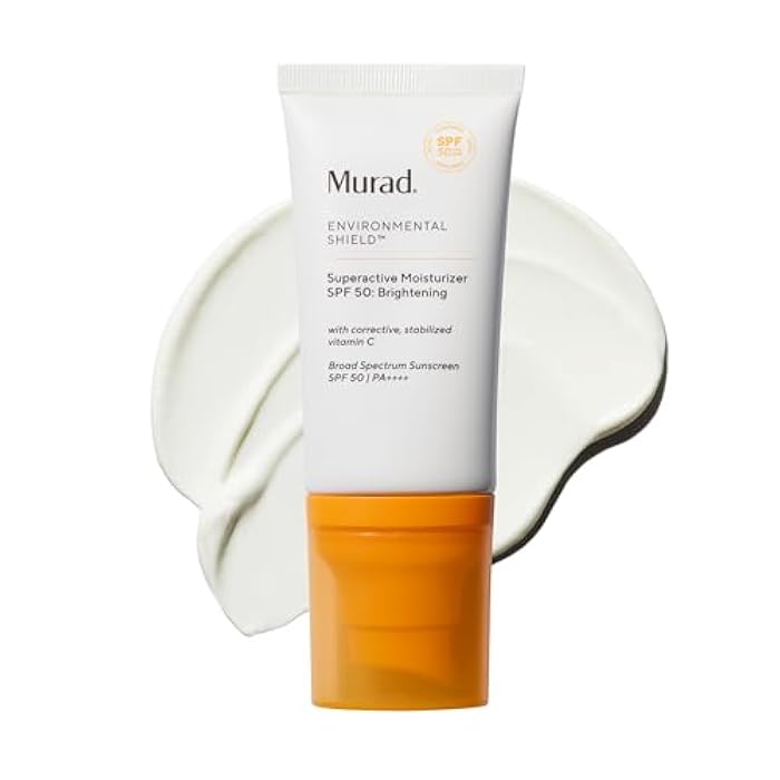 Murad Superactive Brightening Moisturizer SPF 50 - Vitamin C Packed Hydrating Ulta Sheer Facial Sunscreen W/Lipid-boosting Technology for Preventative Aging Protection from UVA/UVB (1.7 Fl Oz) - Image 1