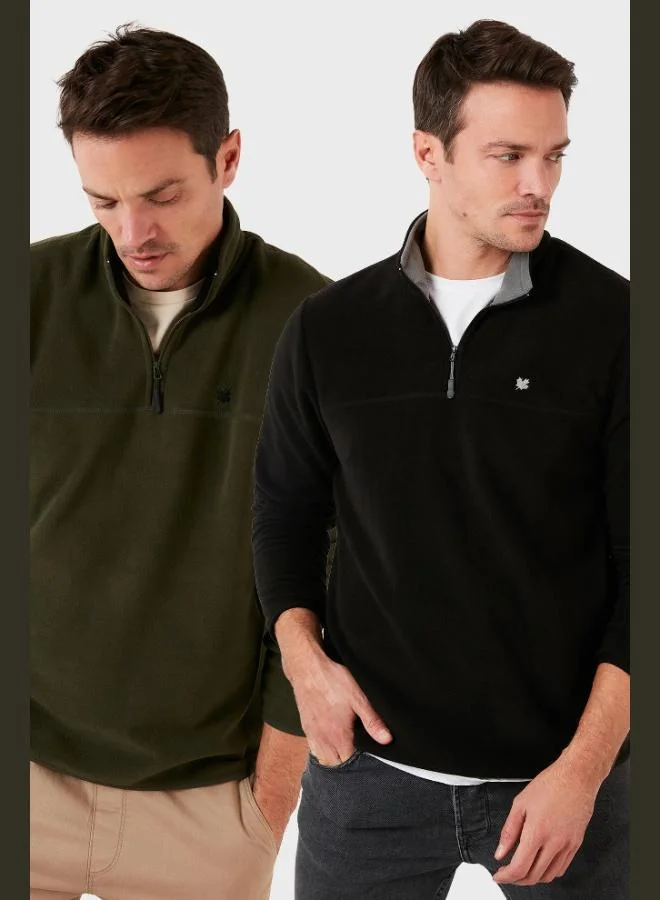 Buratti Slim Fit Anti-Pilling Non-Pilling Bato Collar Raised 2-Pack Polar Men's POLAR 5906001S2