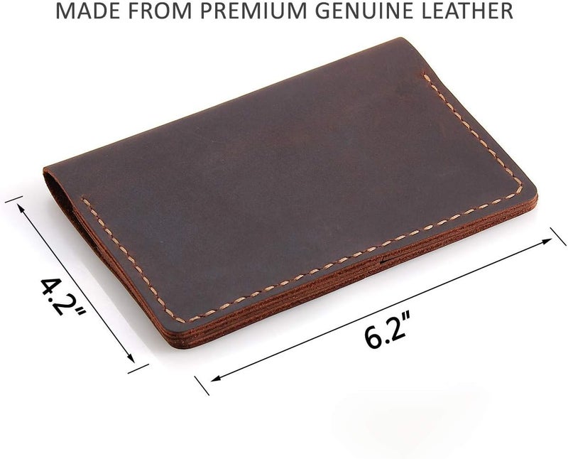Robrasim Leather Journal Cover for Field Notes Notebook Cover for Moleskine Cahier Handmade Vintage Leather Cover for 35 x 55 Notebooks Coffee  - Image 3