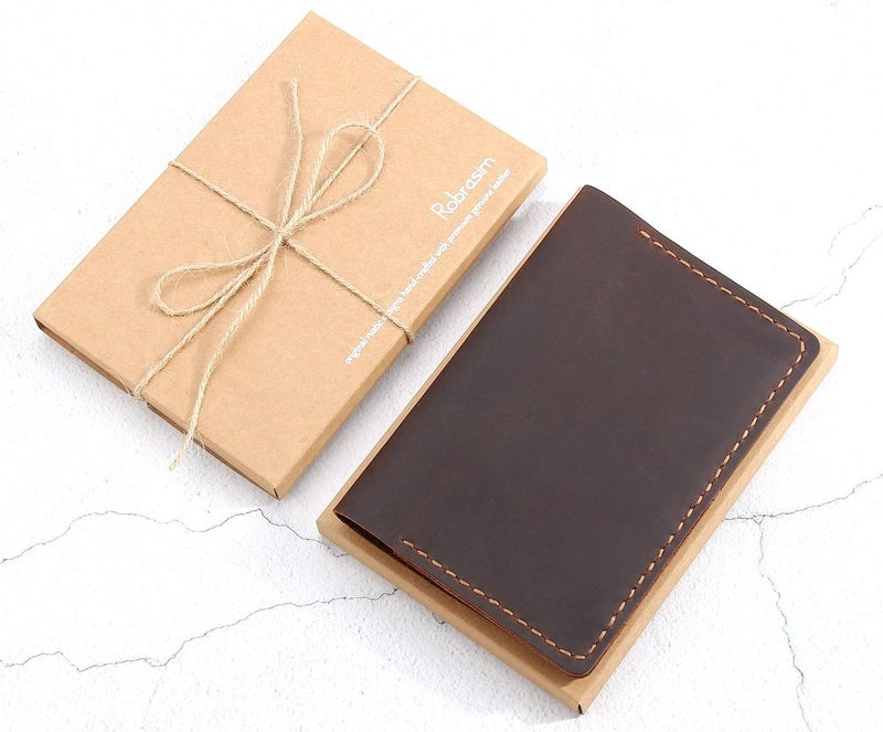 Robrasim Leather Journal Cover for Field Notes Notebook Cover for Moleskine Cahier Handmade Vintage Leather Cover for 35 x 55 Notebooks Coffee  - Image 2