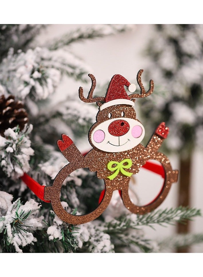 New Christmas Creative Decoration Cute Santa Claus Snowman Glasses Kindergarten Shopping Mall Party Dress up  - Image 1