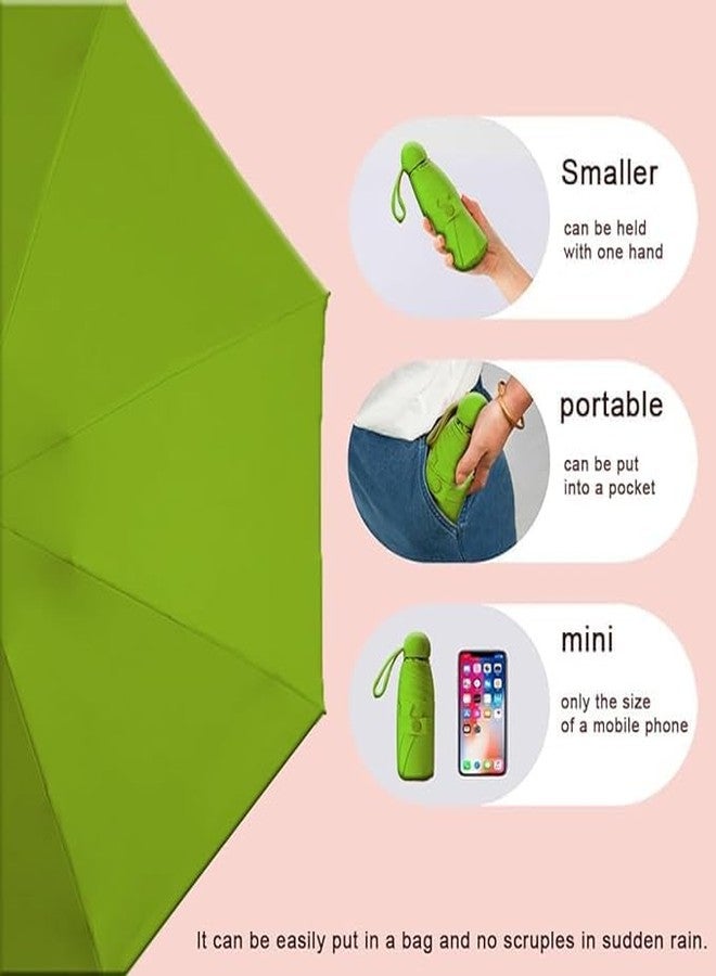 AMBLIC Premium 35-inch Portable Mini Umbrella with Case for Men & Women Compact Travelling Umbrella & UV Protection Fabric for Summer and Rain Summer (Multicolor) (GREEN) - Image 4