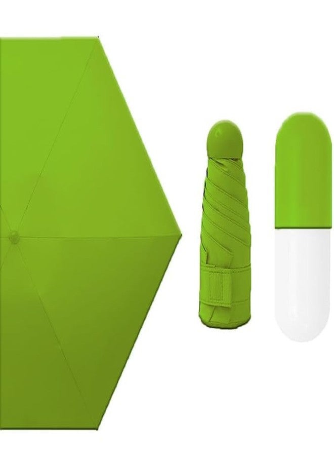 AMBLIC Premium 35-inch Portable Mini Umbrella with Case for Men & Women Compact Travelling Umbrella & UV Protection Fabric for Summer and Rain Summer (Multicolor) (GREEN) - Image 1