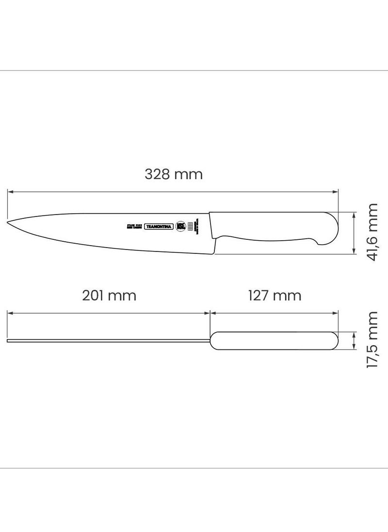 TRAMONTINA - Since 1911,Made in Brazil- Professional 8 Inches Meat Knife with Stainless Steel Blade and Brown Polypropylene Handle with Antimicrobial Protection, - Image 1