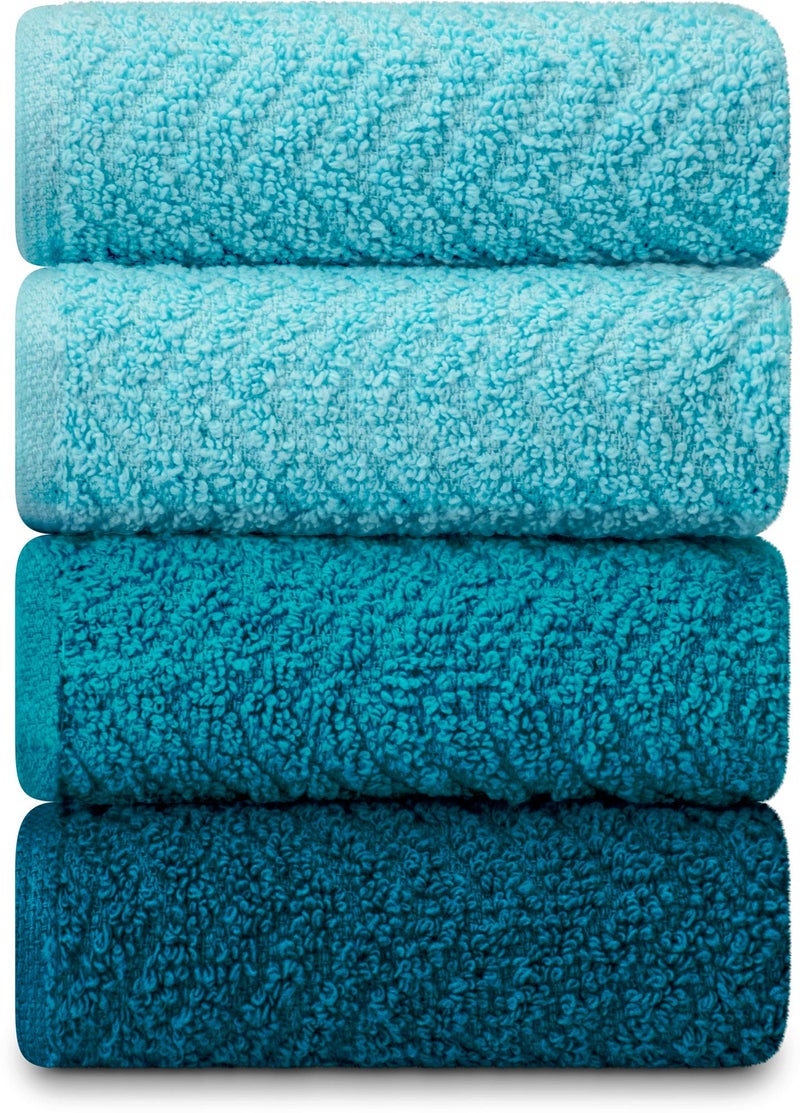 DecorRack 100% Cotton Kitchen Towels, 15" x 25" Absorbent Dish Towels [Premium Quality 400 GSM] Blue (Ocean Set, Pack of 4) - Image 5