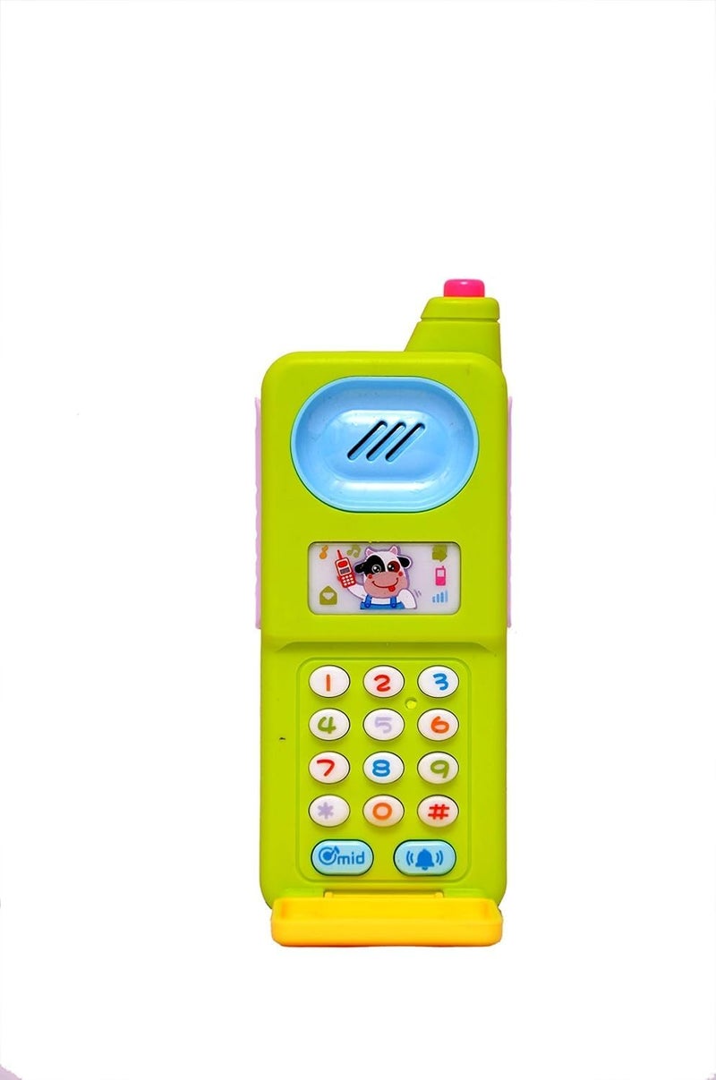 Crackles Light and Sound Pretend Play Flip Flap Musical Mobile Cell Phone for Kids, Toddlers, Cellphone Toy with Music, Ringtones, Birthday Party Favors and Gifts - Color as per Stock - Image 1