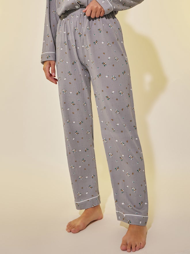 Take Two Graphic Print Buttoned Shirt and Pyjama Set - Image 4
